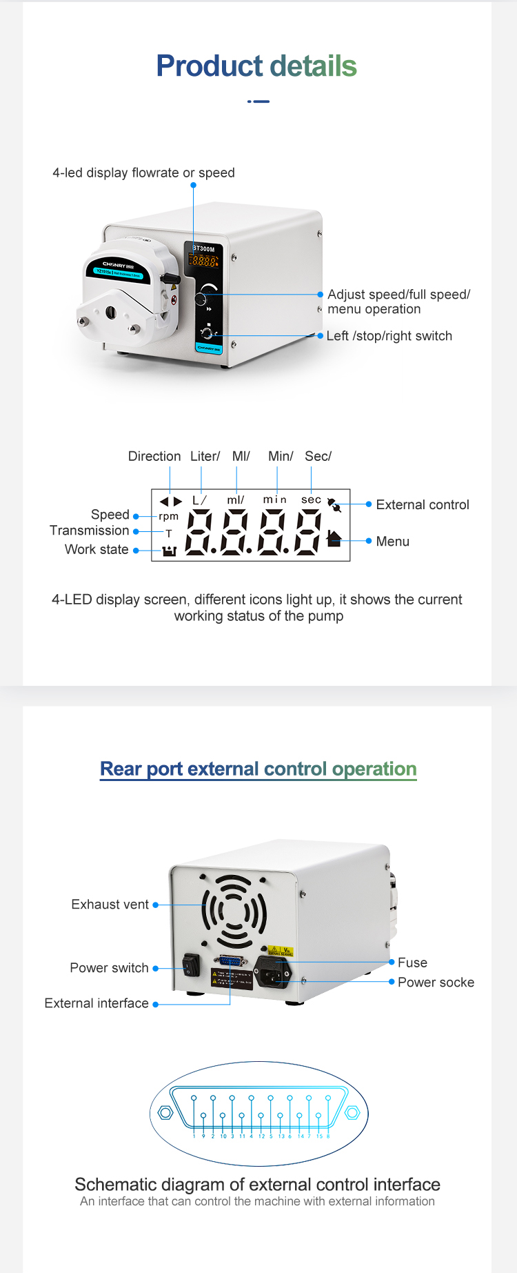 BT300M Mid Flow Peristaltic Pump