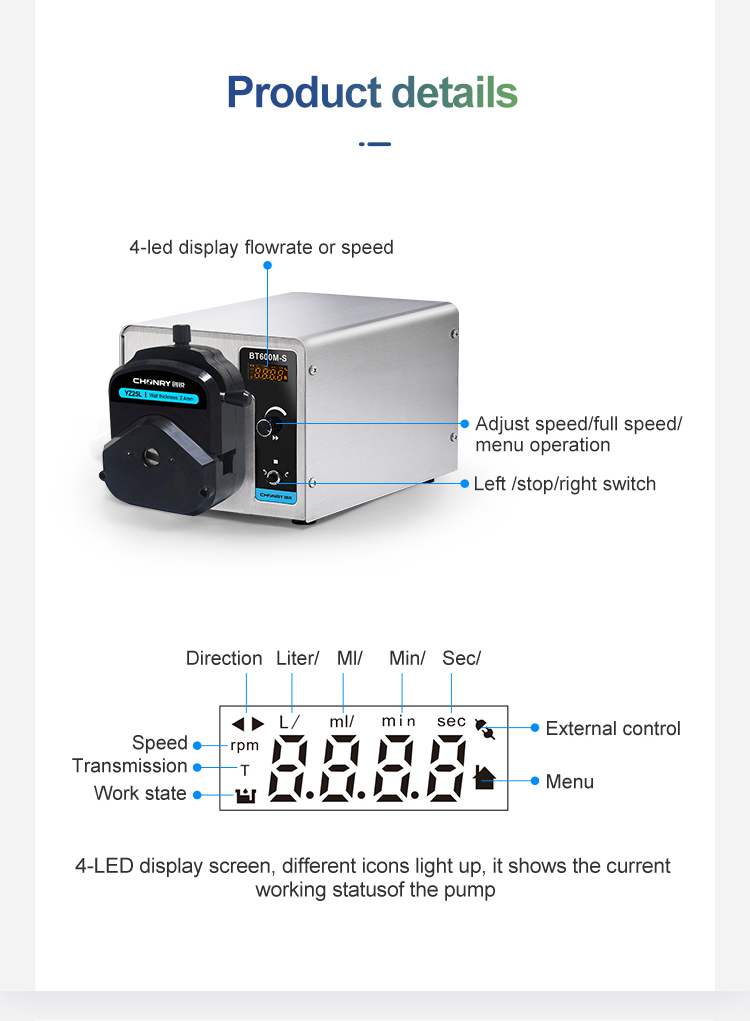 BT600M-S Digital Peristaltic Pump Multi Channel